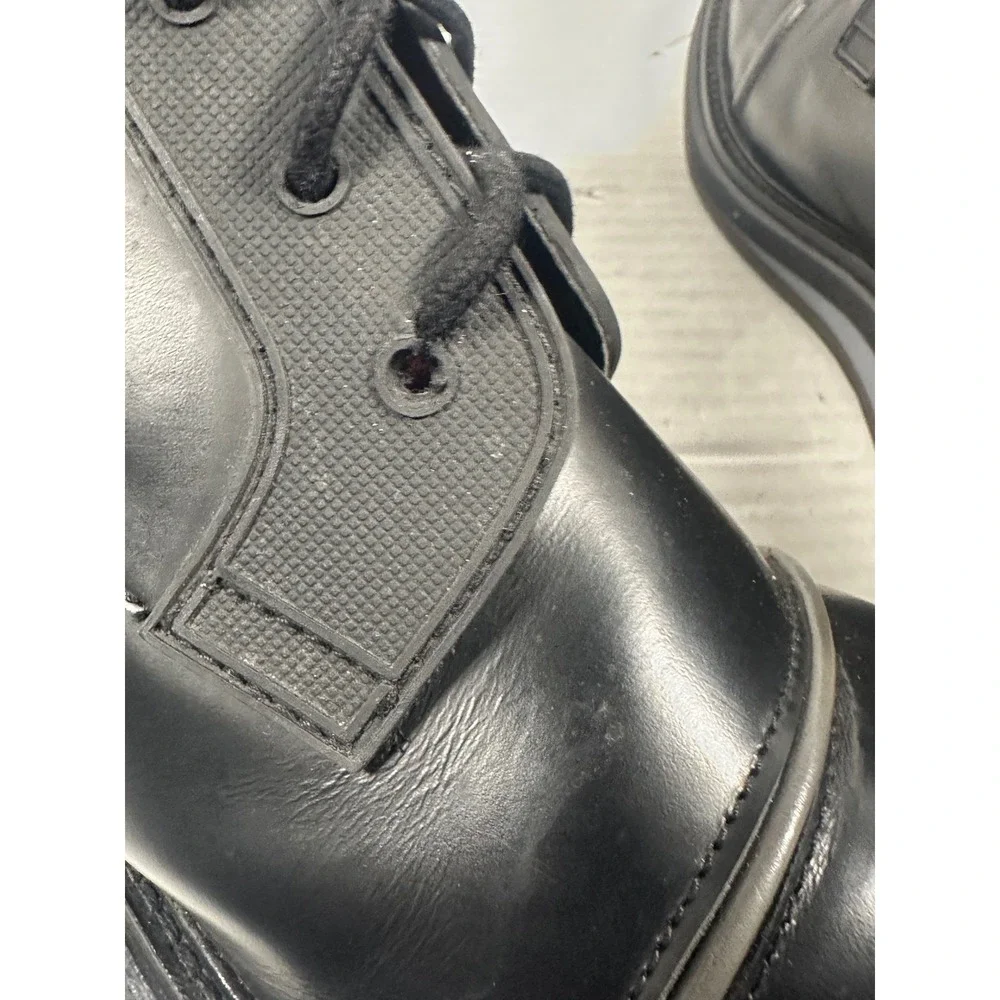 Vintage Foundry Co VF1392 Mens Black Leather Lace Up Boots Size 12 Red Lining